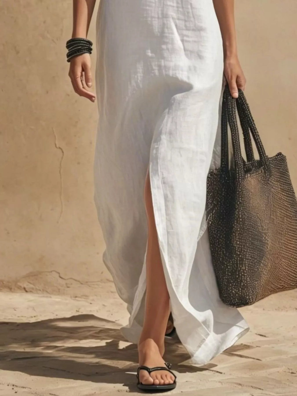 Slit Front Spaghetti Strap Maxi Dress - Lilixa.store