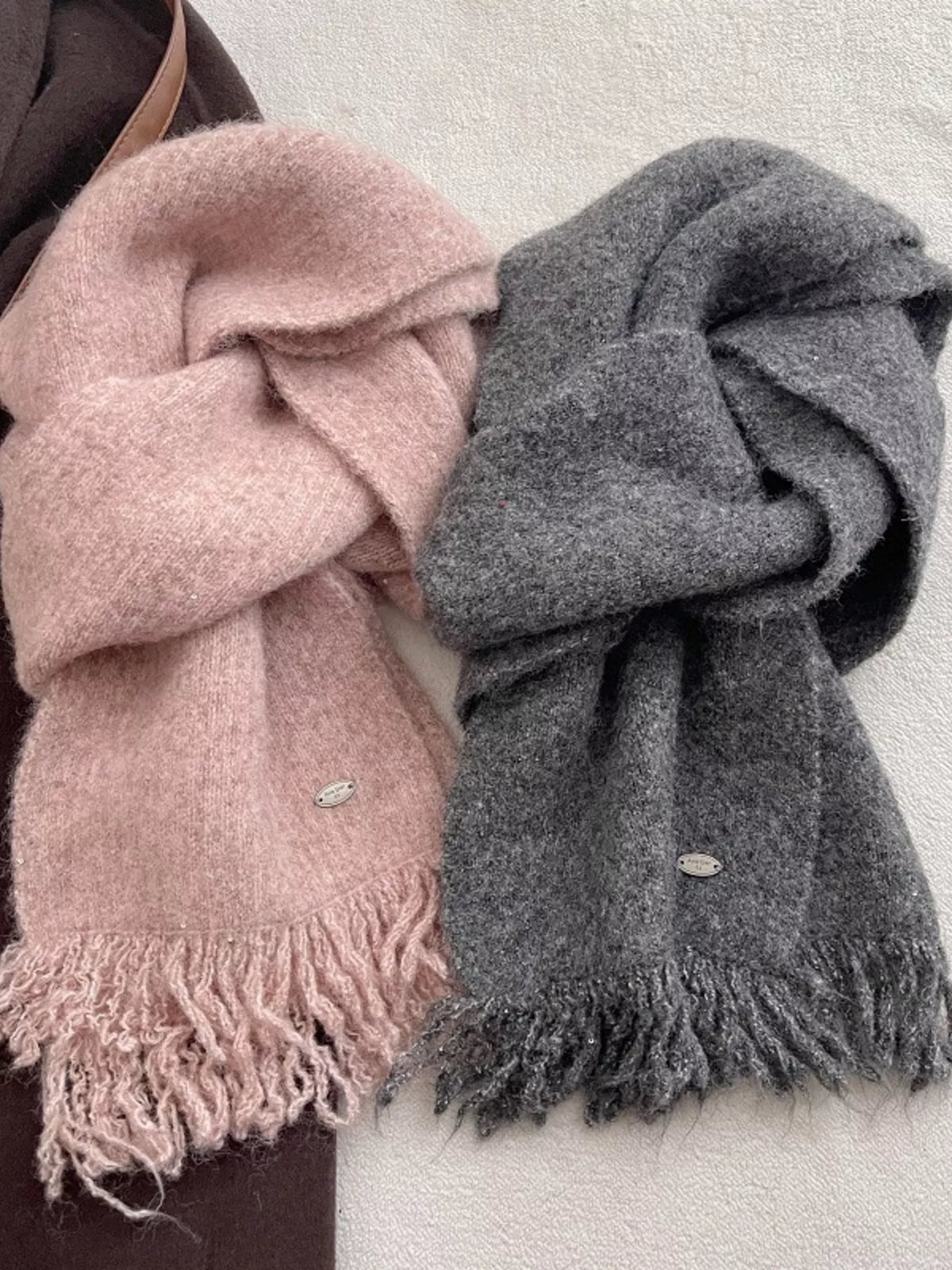 Fringe Hem Knitted Scarf - Lilixa.store
