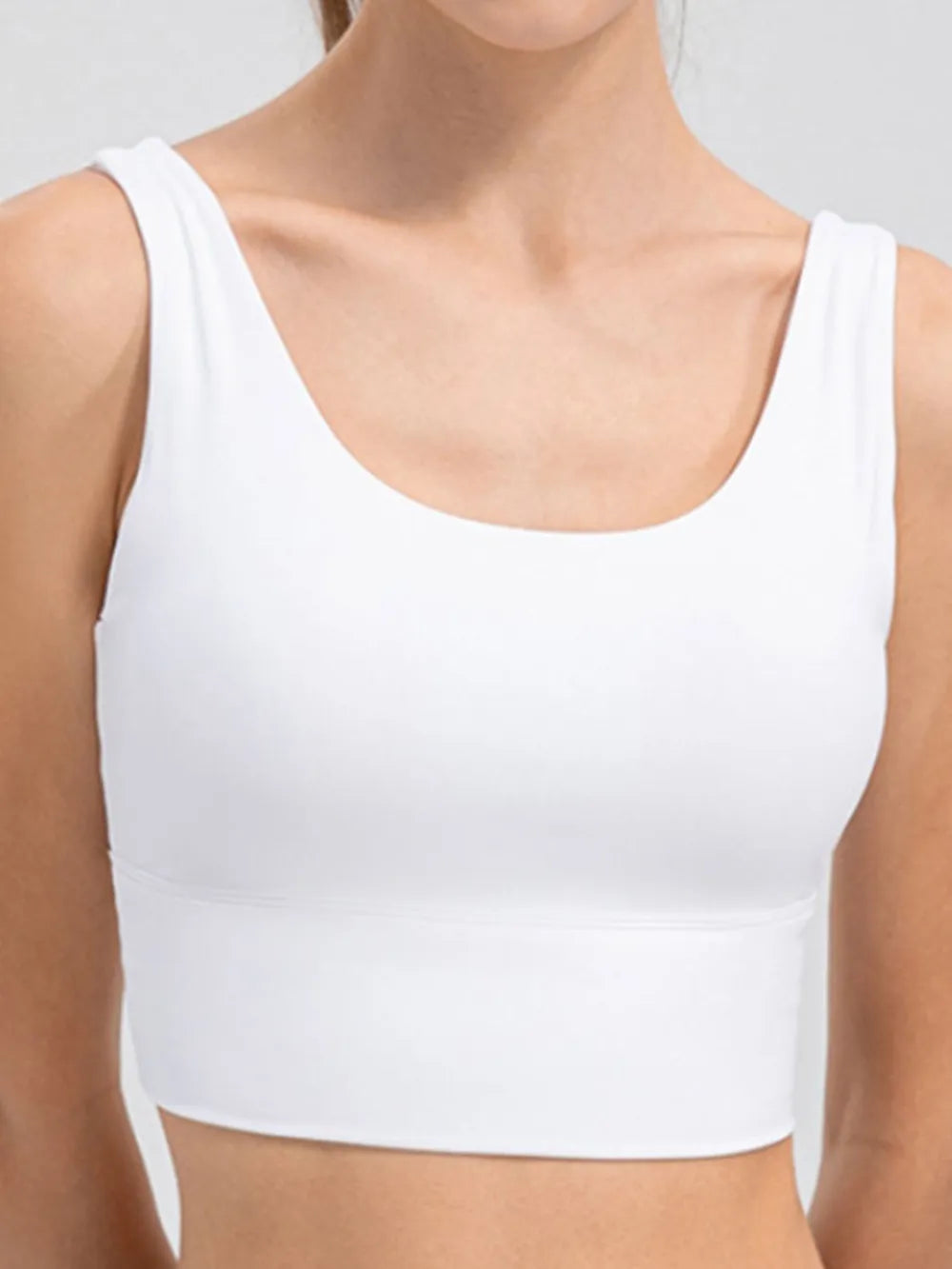 Scoop Neck Wide Strap Active Tank - Lilixa.store