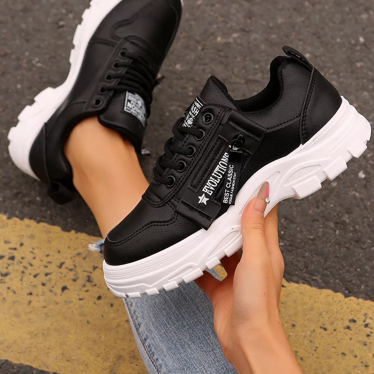 Lace Up Round Toe Athletic - Lilixa.store