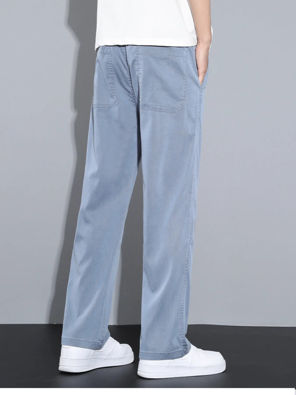 Men's Plus Size Casual Wide Leg Drawstring Pants, view 6
