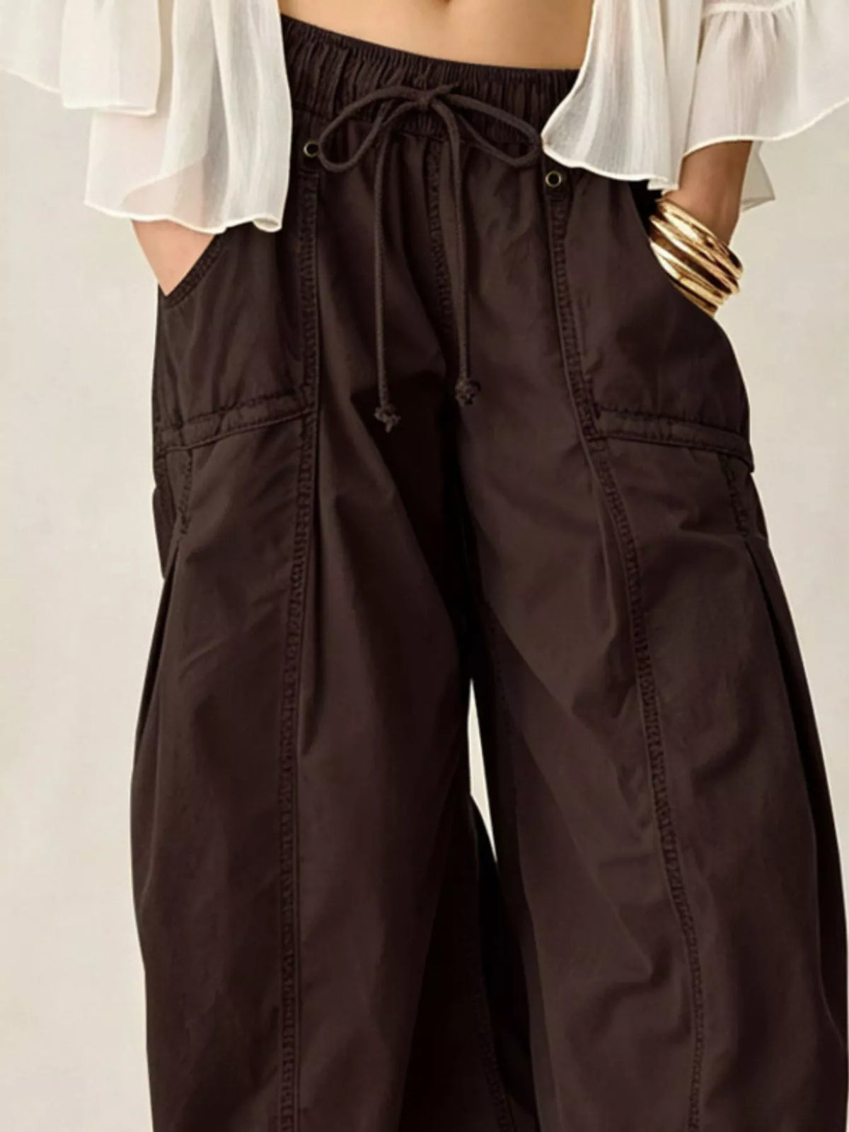 High-Waisted Cargo Wide-Leg Pants - Lilixa.store