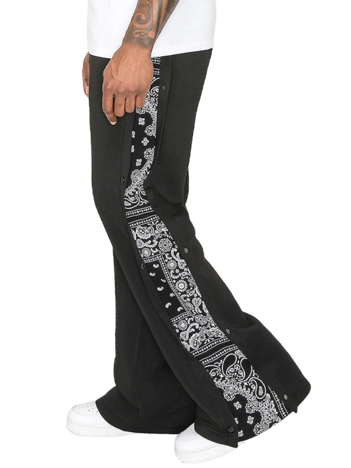 Men's Full Size Side Snap Button Pants Plus Size