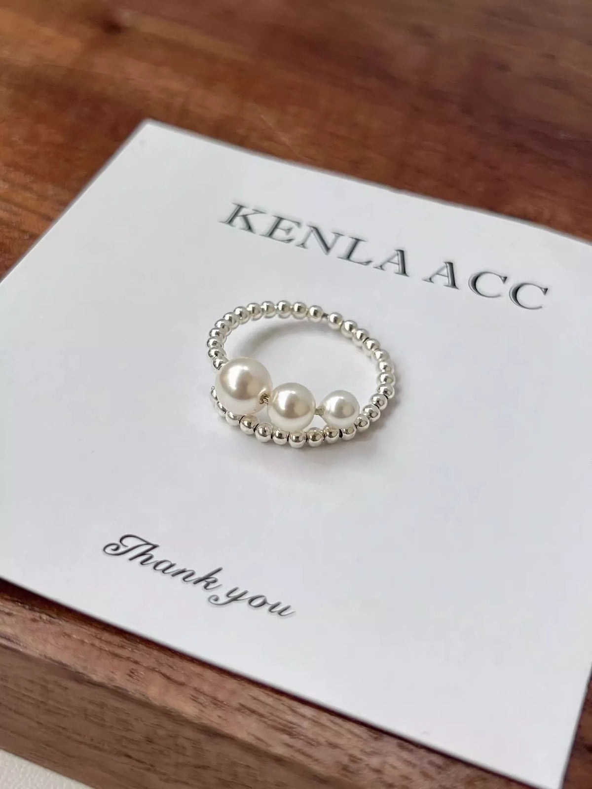 Triple Pearl Beaded Bypass Ring - Lilixa.store