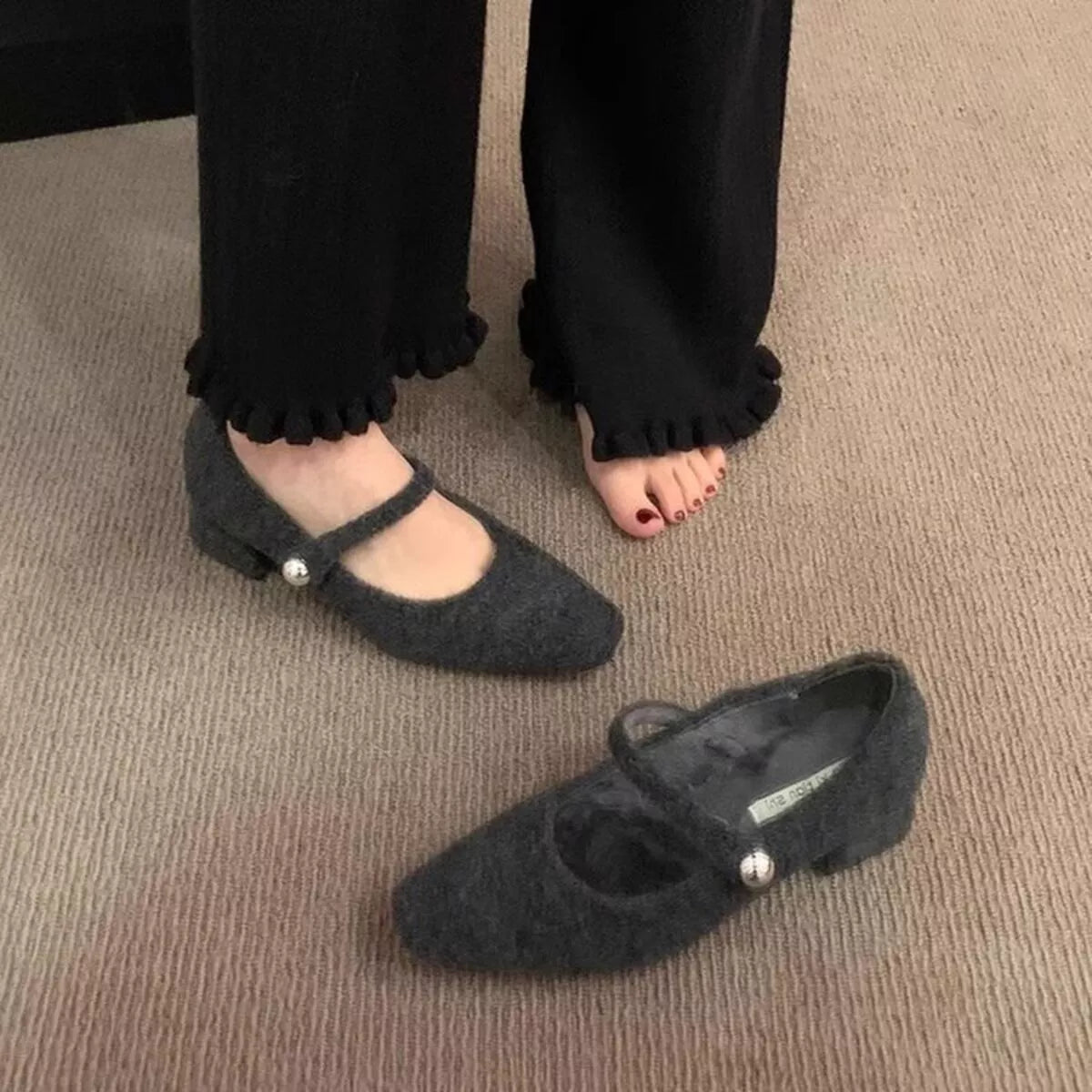 Elegant Block Heel Mary Jane Loafers, view 8