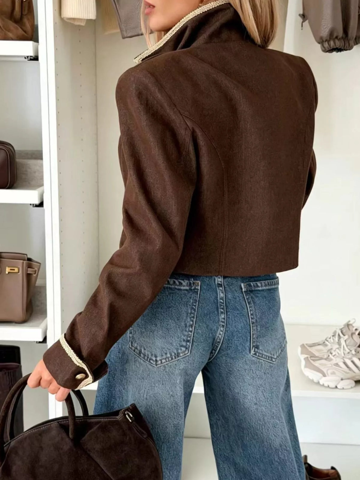 Double-Breasted Cropped Jacket - Lilixa.store