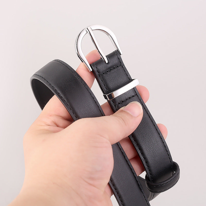 Silver Buckle Leather Belt - Lilixa.store