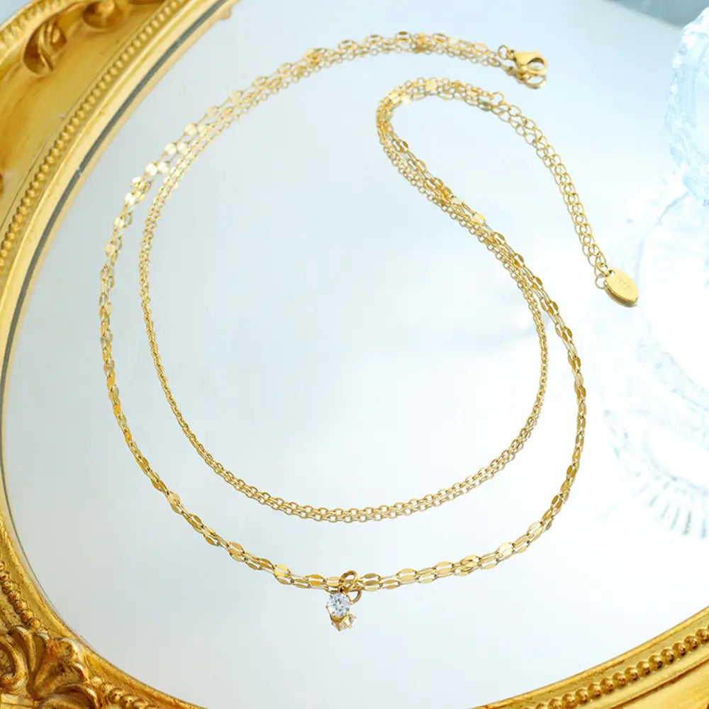 Titanium Steel Double-Layered Necklace - Lilixa.store