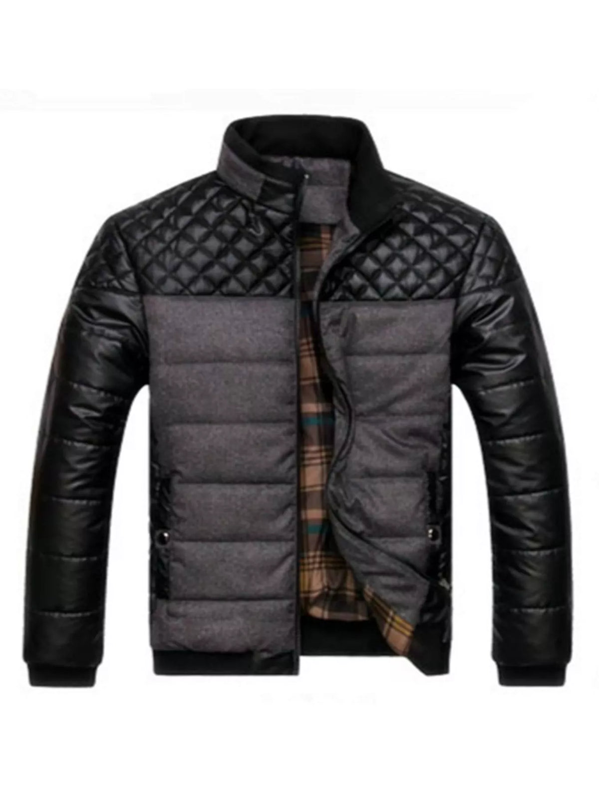 Men's Plus Size Zip Up Puffer Jacket - Lilixa.store