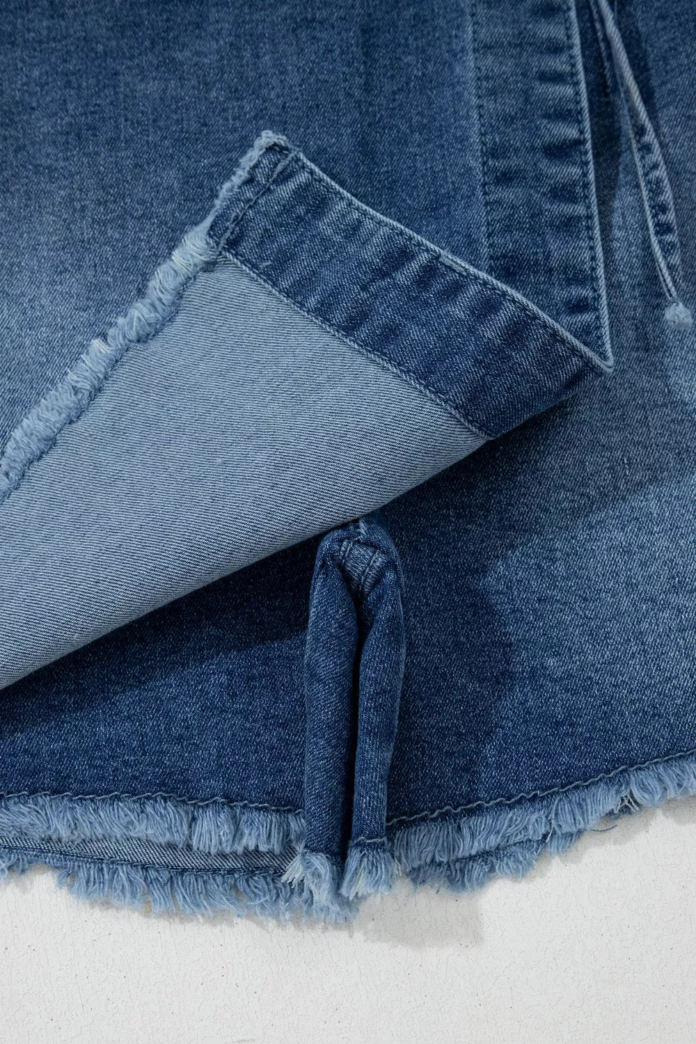 Wrapped Tied Waist Denim Skort - Lilixa.store