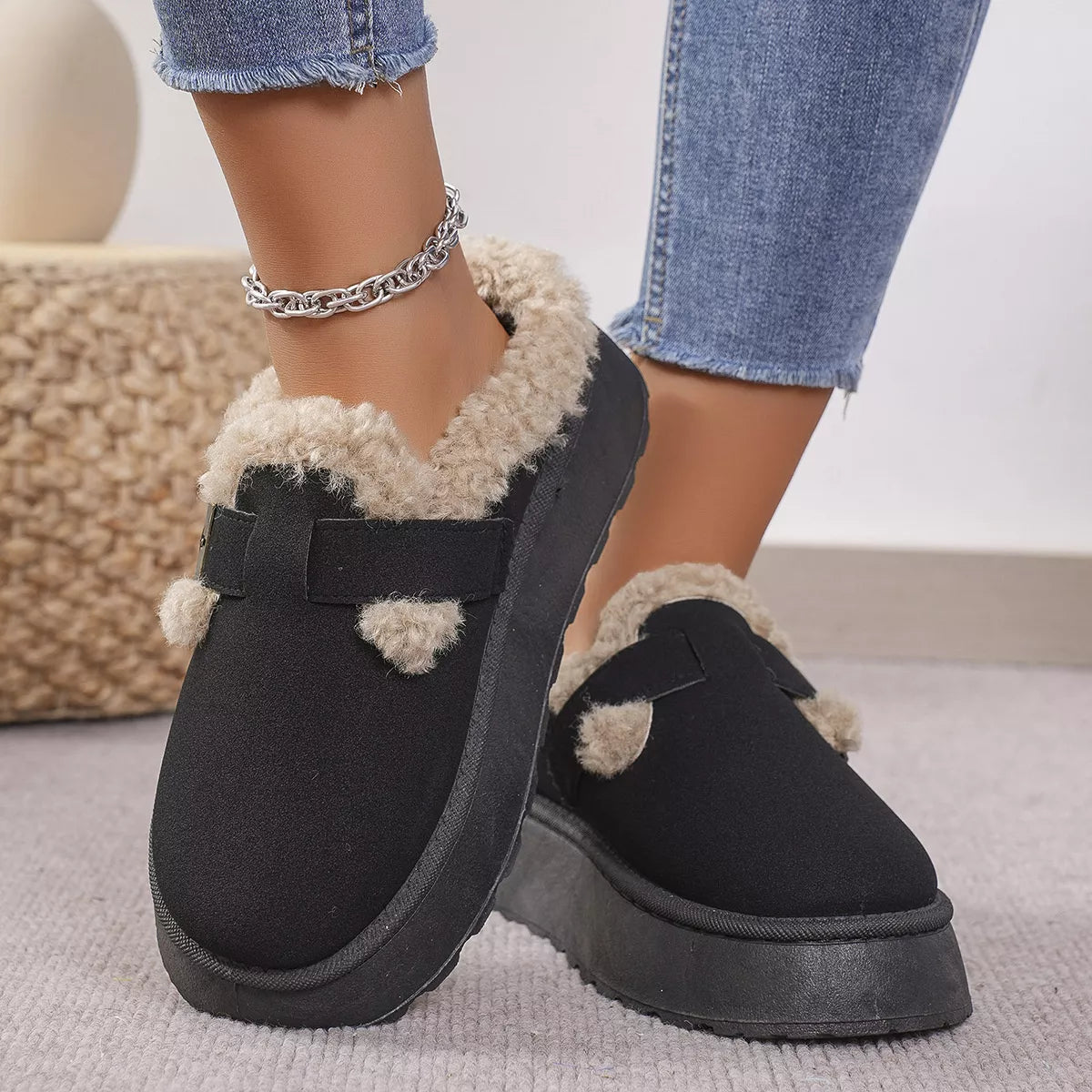Round Toe Platform Slippers - Lilixa.store