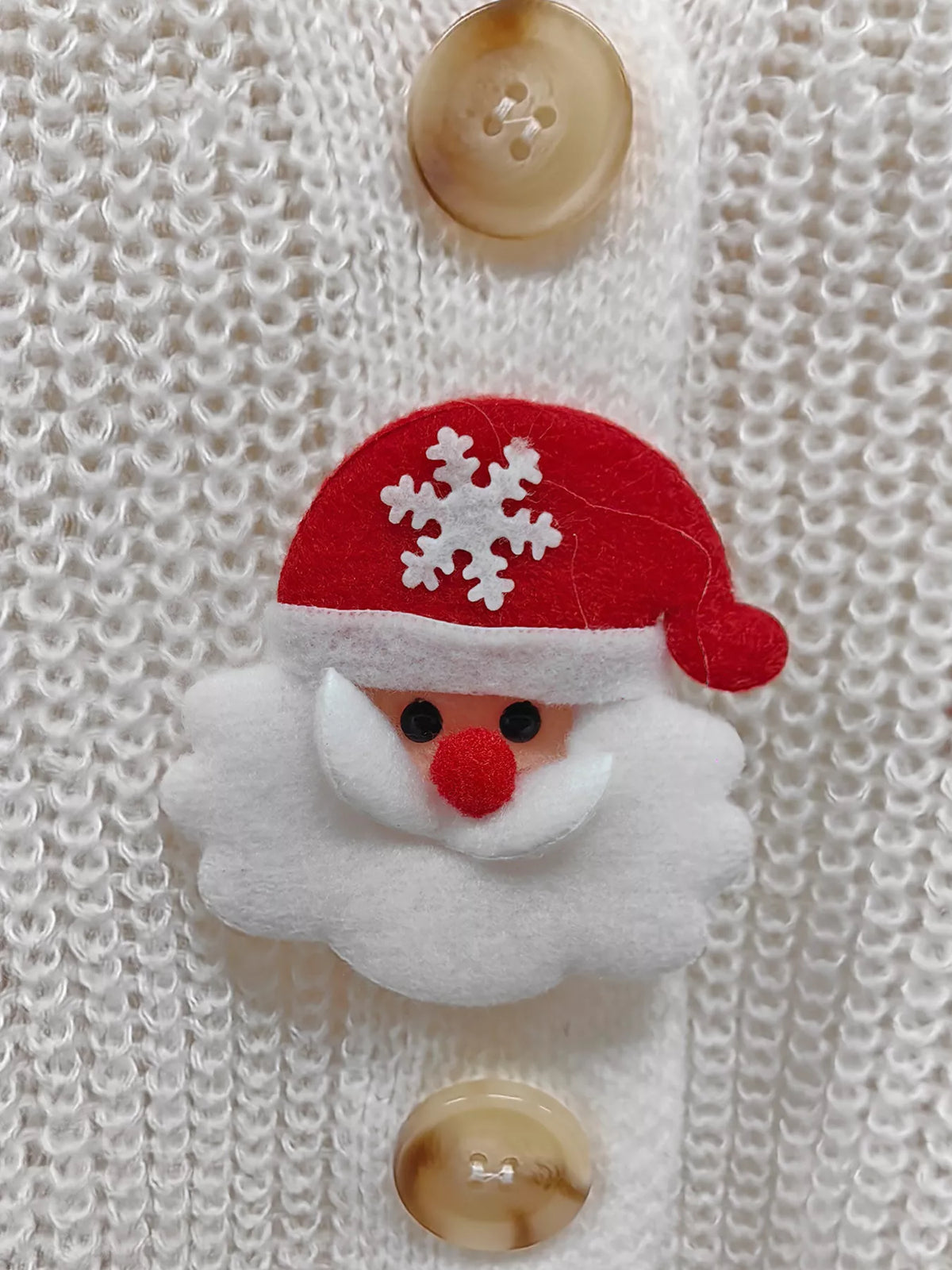 Festive Christmas Applique V-Neck Knit Cardigan, view 5
