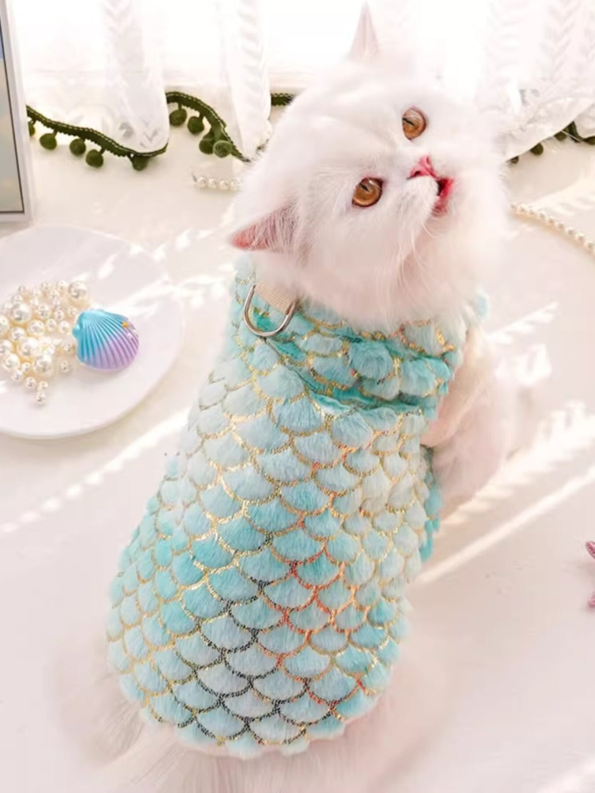 Mermaid Scale Plush Pet Top - Lilixa.store
