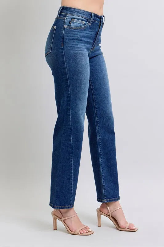 Judy Blue Full Size Side Seam Detail Straight Jeans with Pockets - Lilixa.store