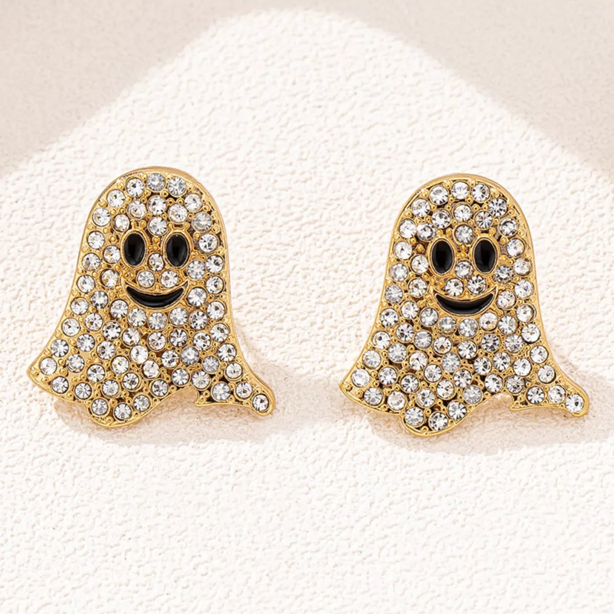 18K Gold-Plated Rhinestone Halloween Ghost Earrings - Lilixa.store