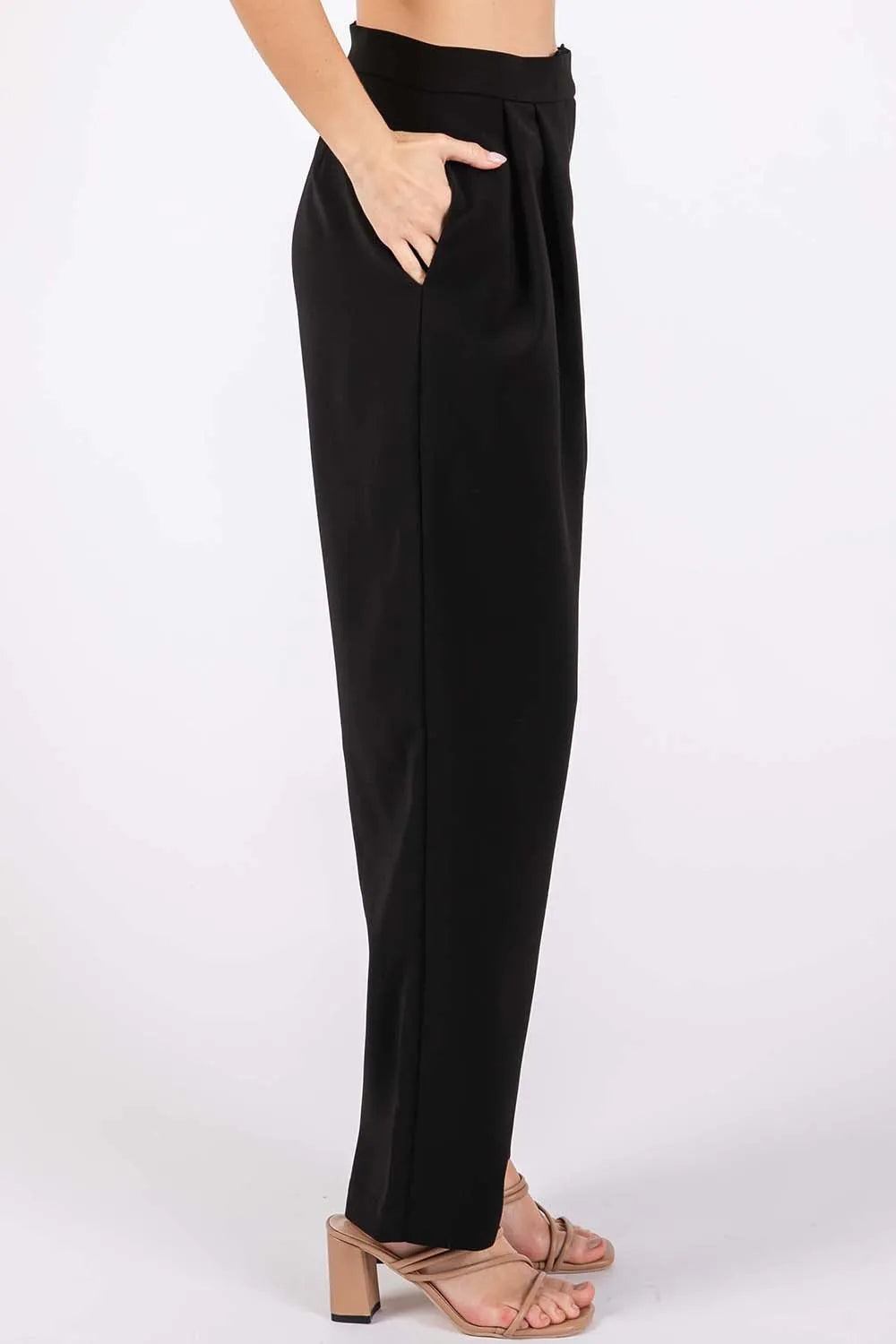 GeeGee High-Waisted Pleated Pants - Lilixa.store
