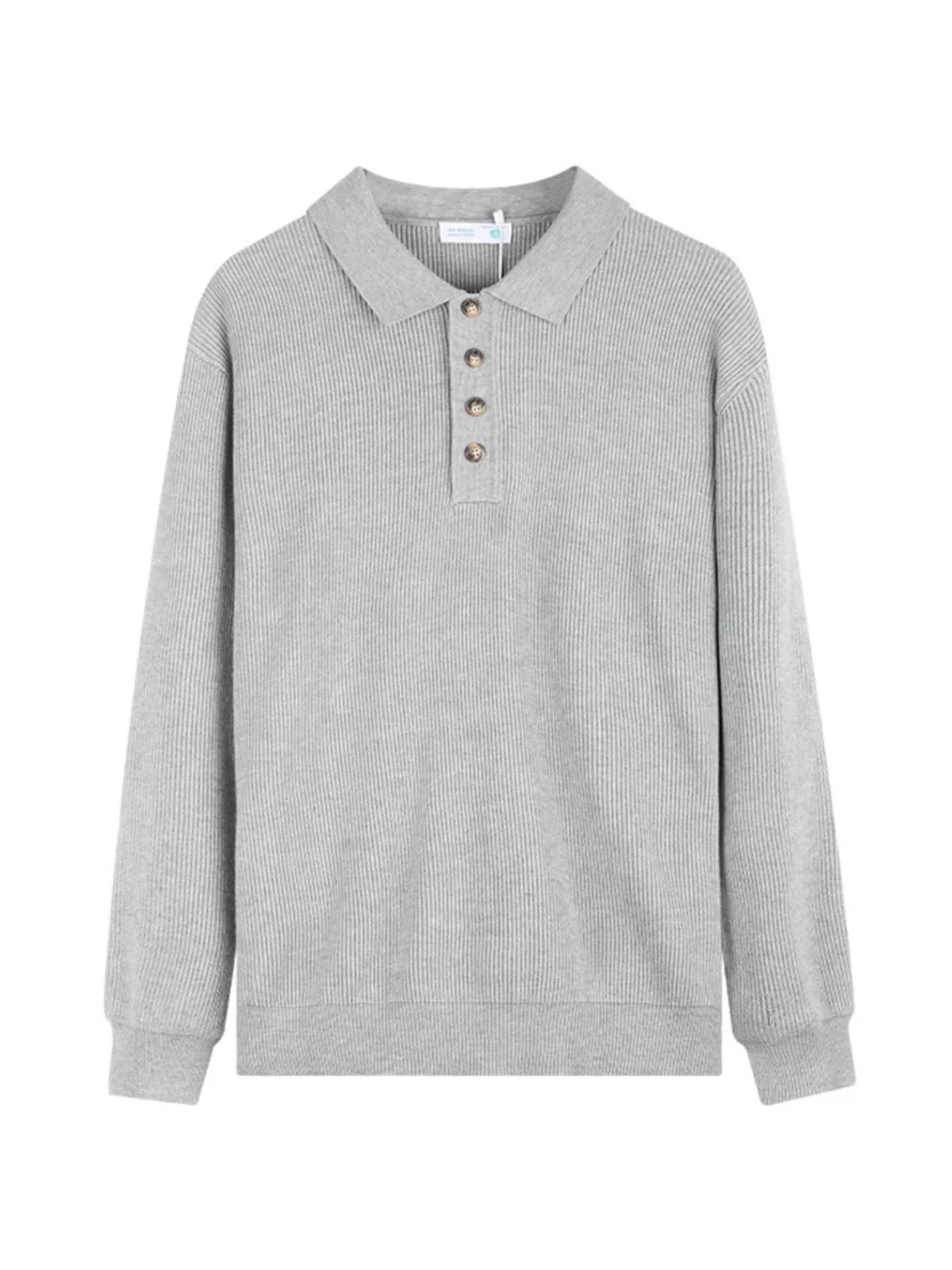 Men's Plus Size Ribbed Knit Polo Collar Sweater - Lilixa.store