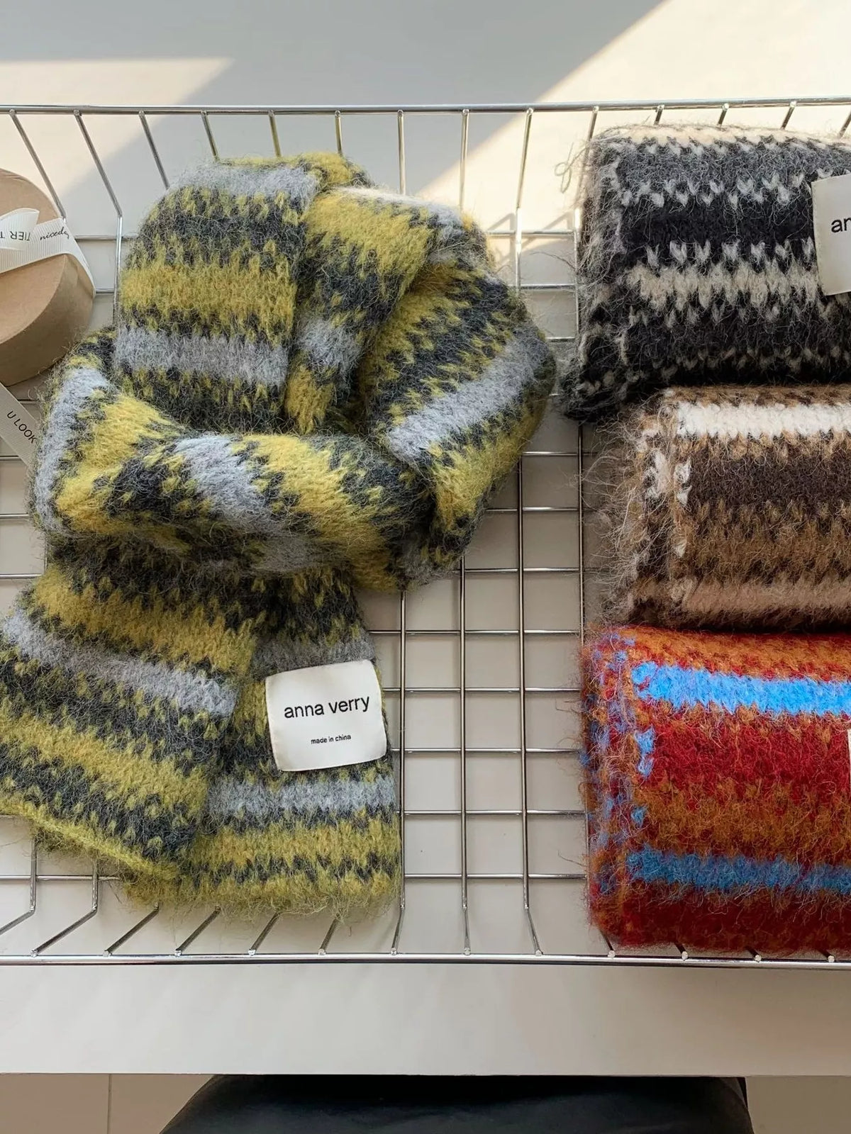Striped Knitted Warm Scarf - Lilixa.store