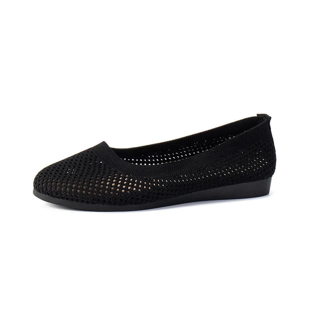 Solid Color Mesh Flat Slip-Ons, view 2