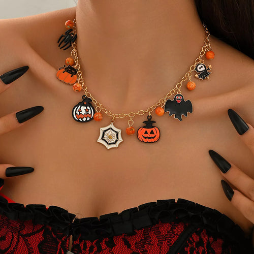 18K Gold-Plated Halloween Charm Necklace - Lilixa.store