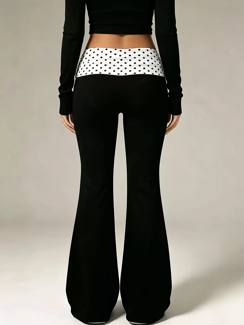 High-Waisted Polka Dot Flare Pants - Lilixa.store