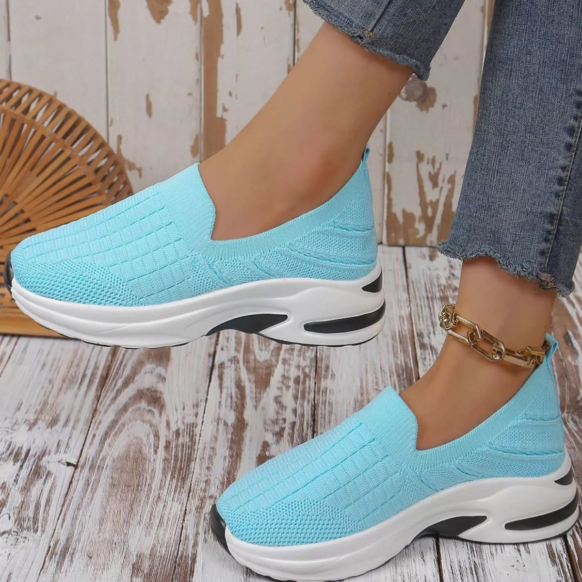 Round Toe Mesh Slip-Ons, view 8