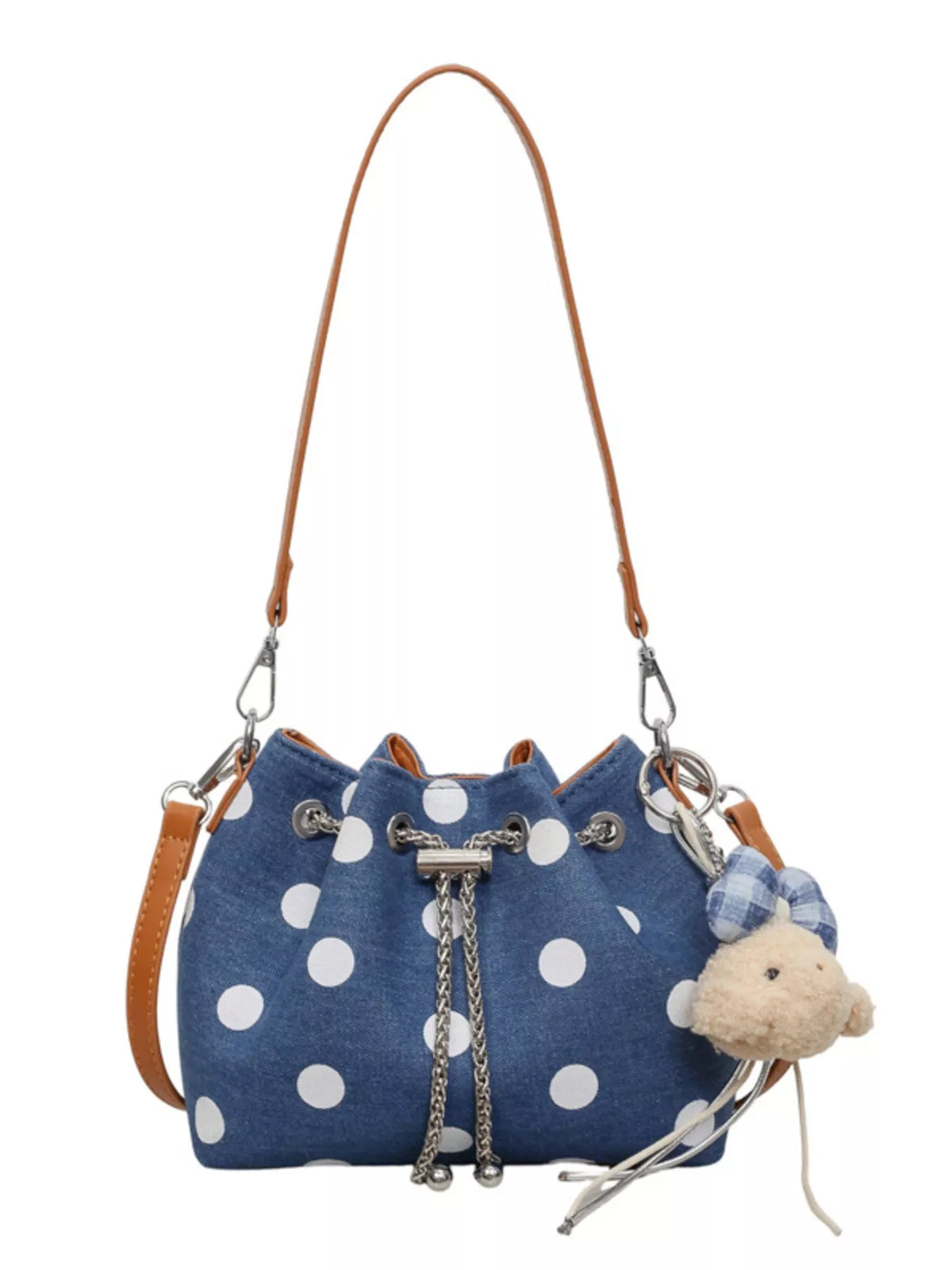 Polka Dot Bucket Crossbody Bag