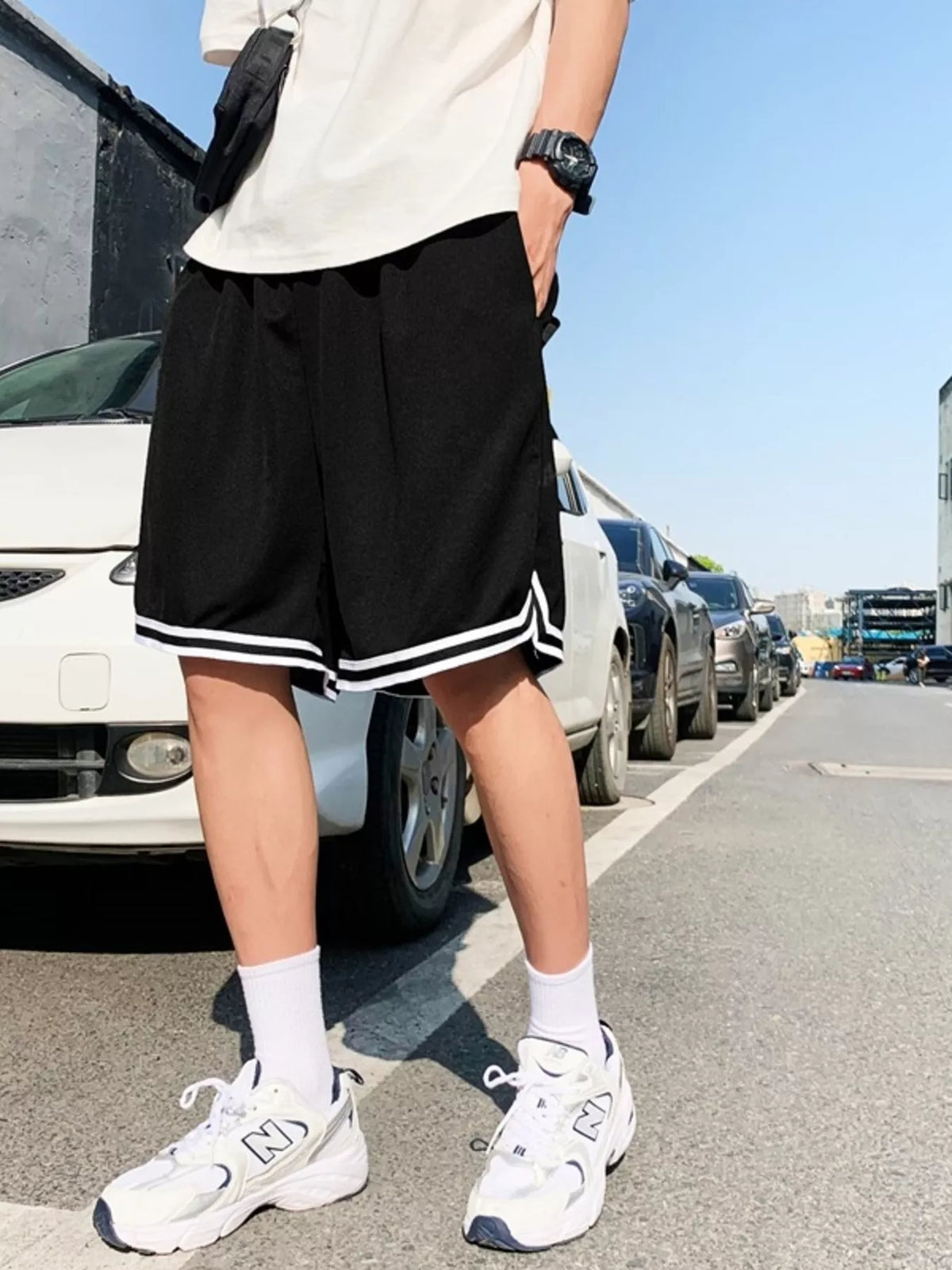 Men's Plus Size Drawstring Striped Shorts - Lilixa.store
