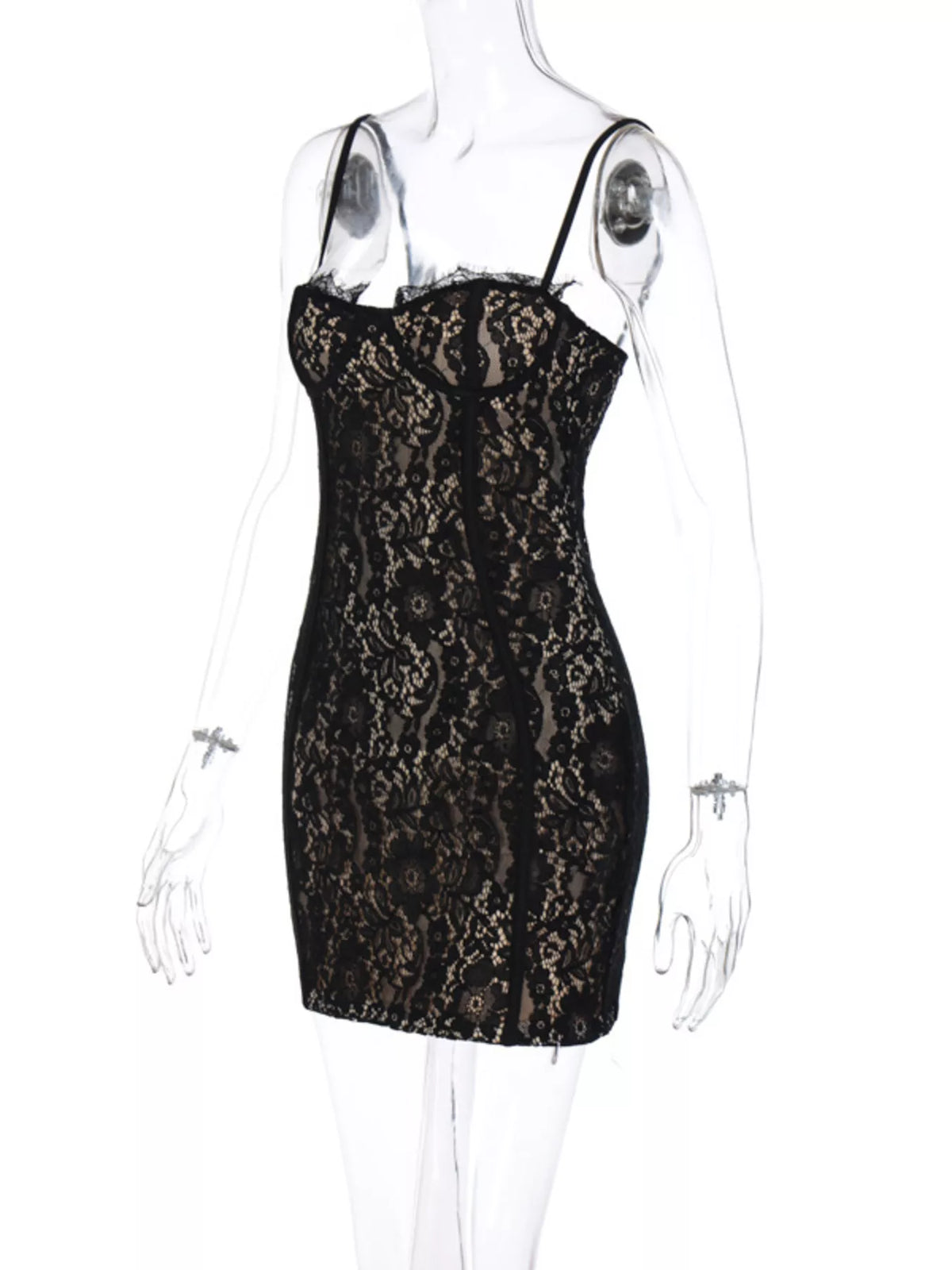 Lace Spaghetti Strap Mini Dress - Lilixa.store