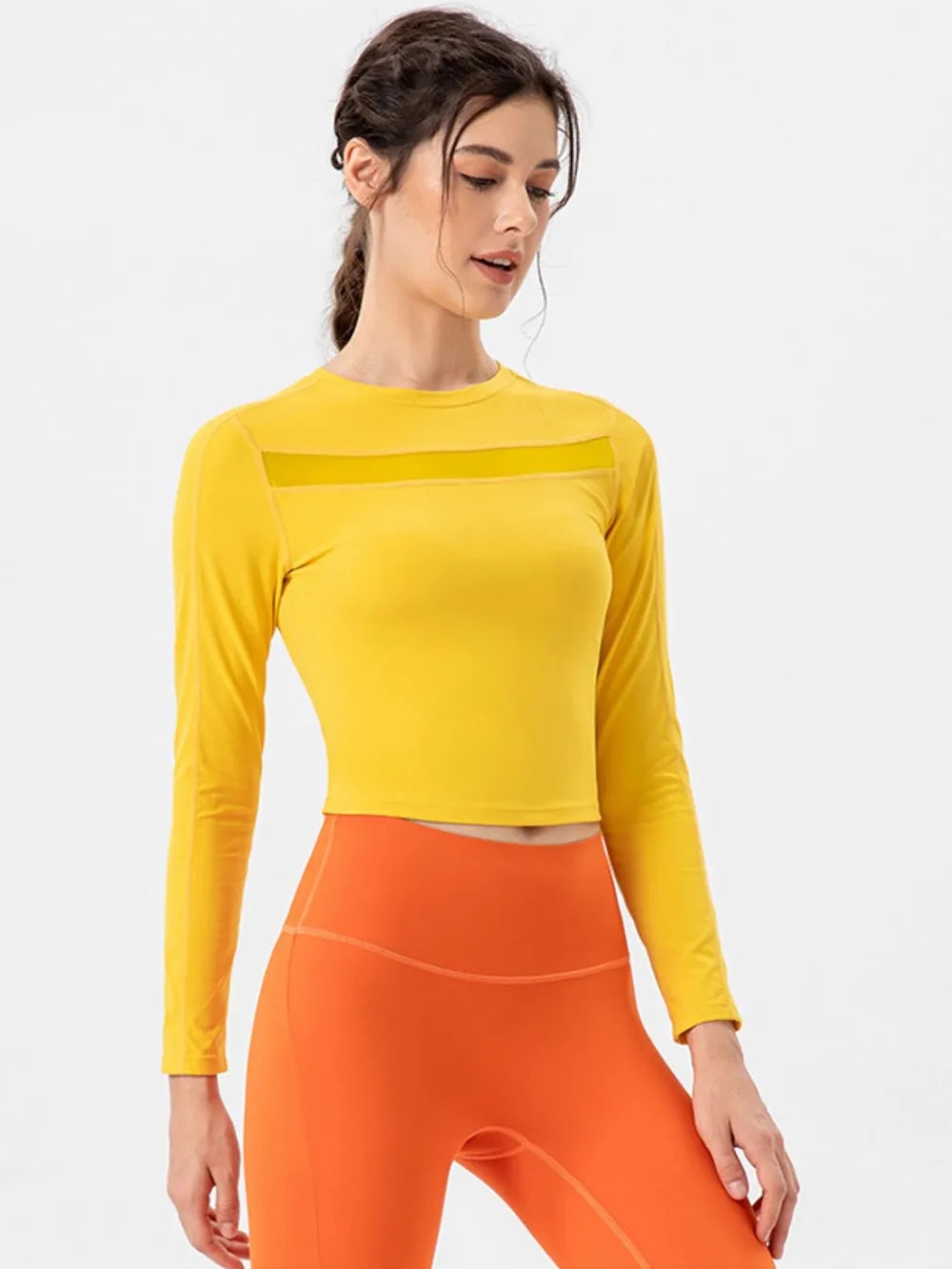 Round Neck Long Sleeve Active T-Shirt - Lilixa.store
