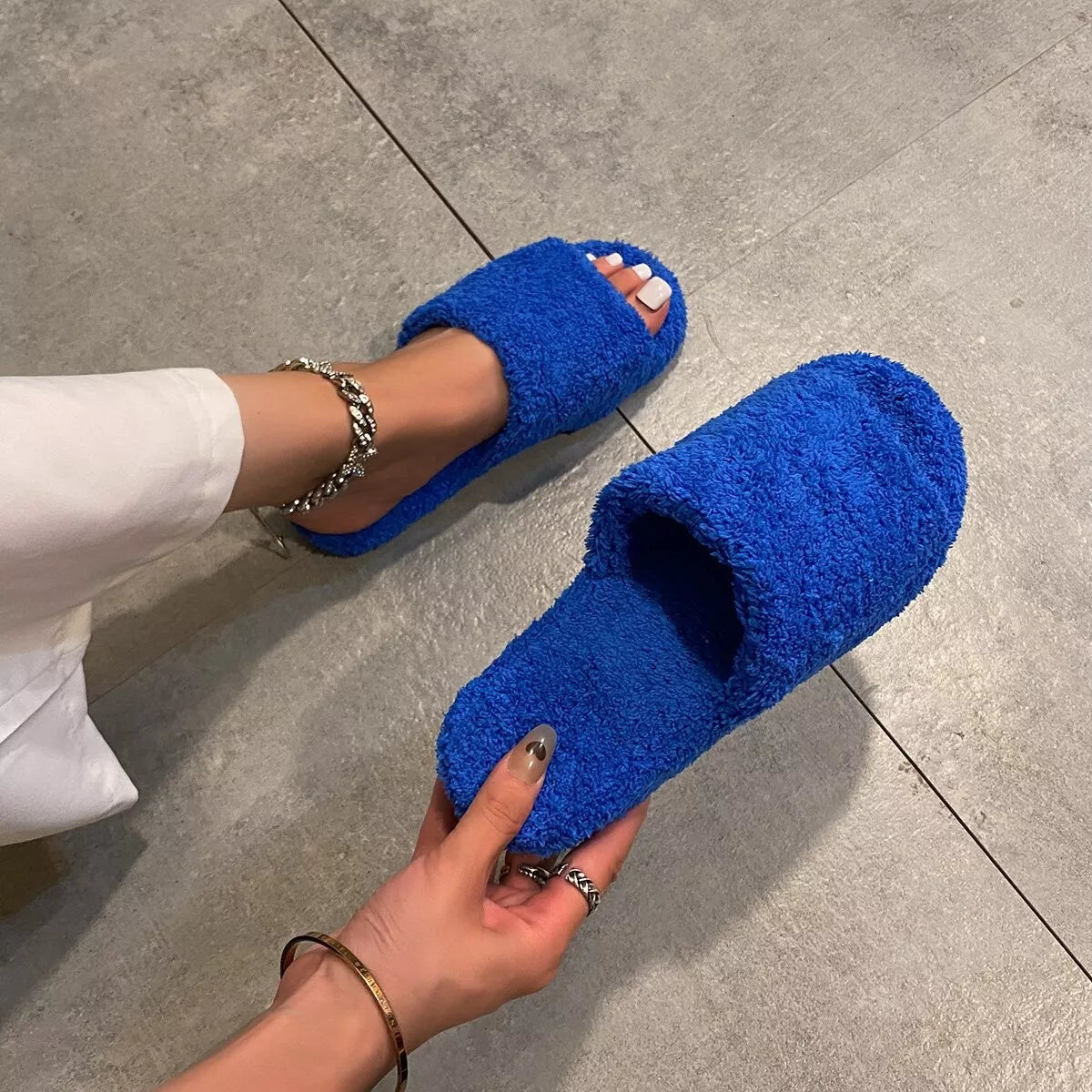 Open Toe Platform Slippers - Lilixa.store