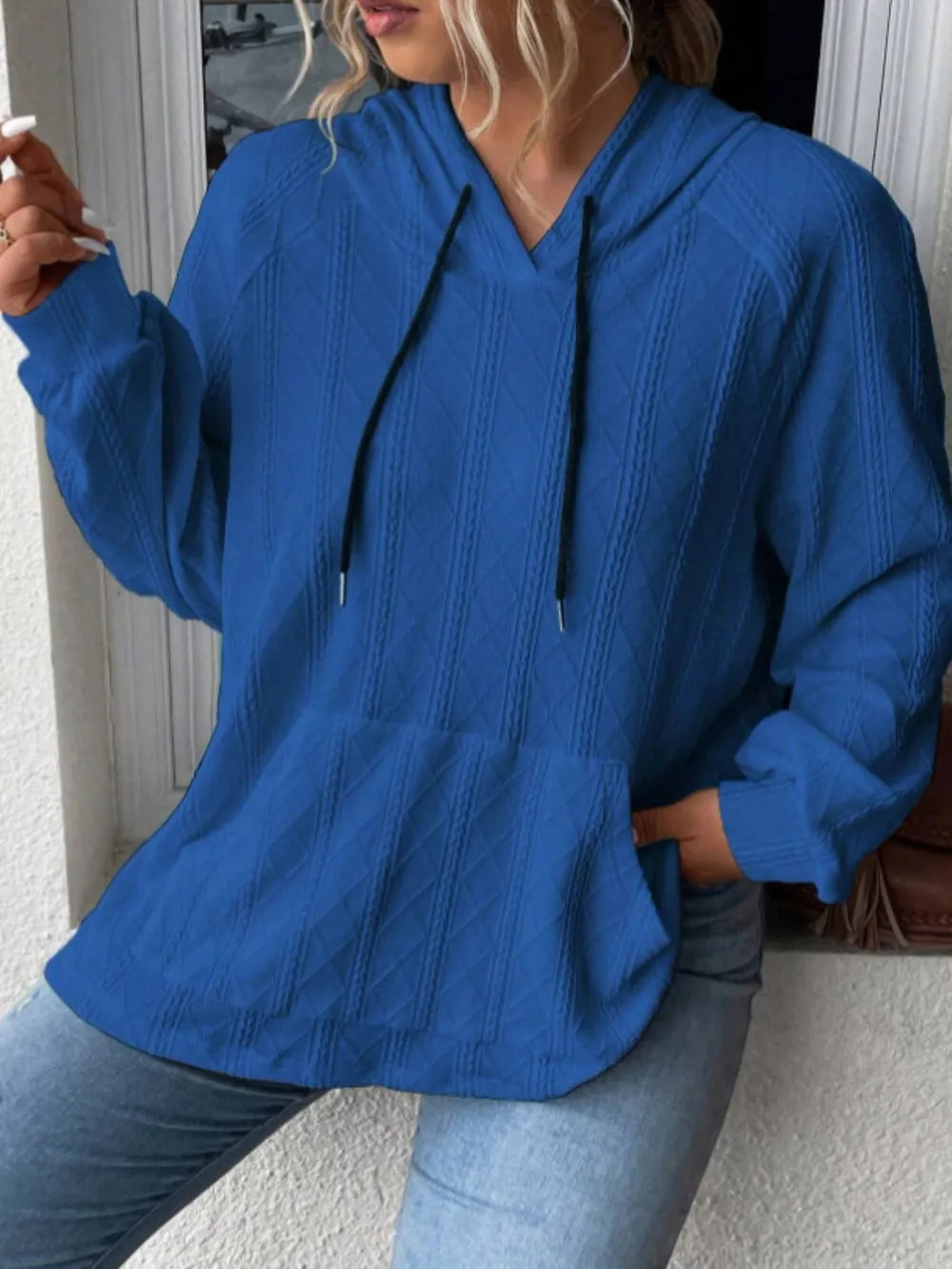 Full Size Drawstring Long Sleeve Hoodie - Lilixa.store
