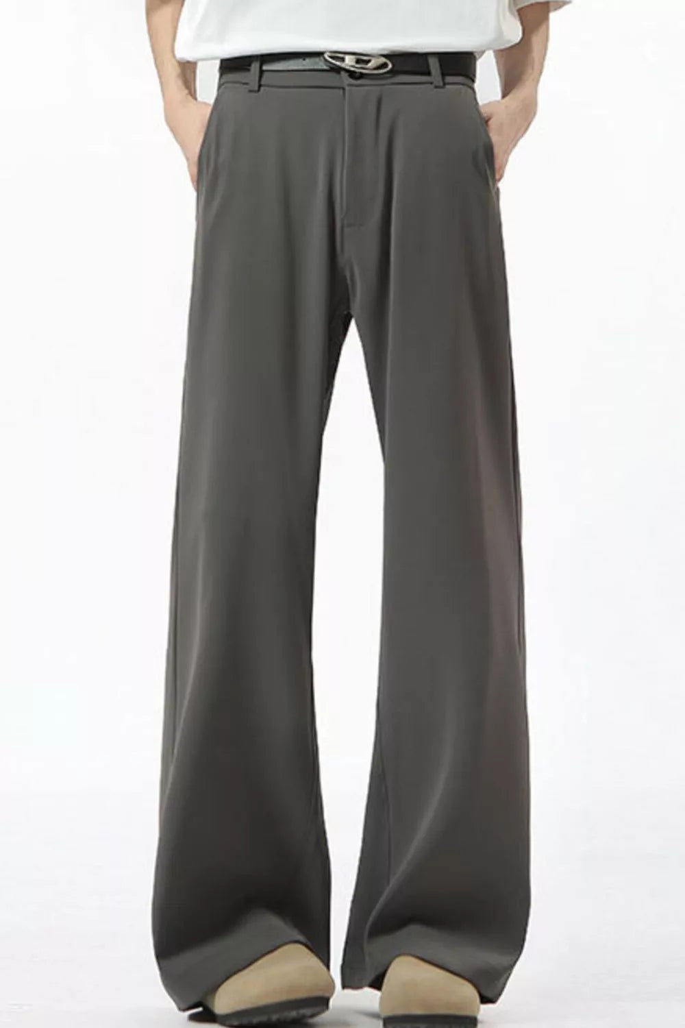 Men's Full Size Wide Leg Pants Plus Size in Gray