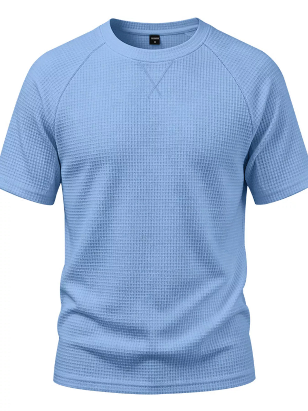Men's Full Size Waffle Knit Raglan Short Sleeve T-Shirt Plus Size - Lilixa.store