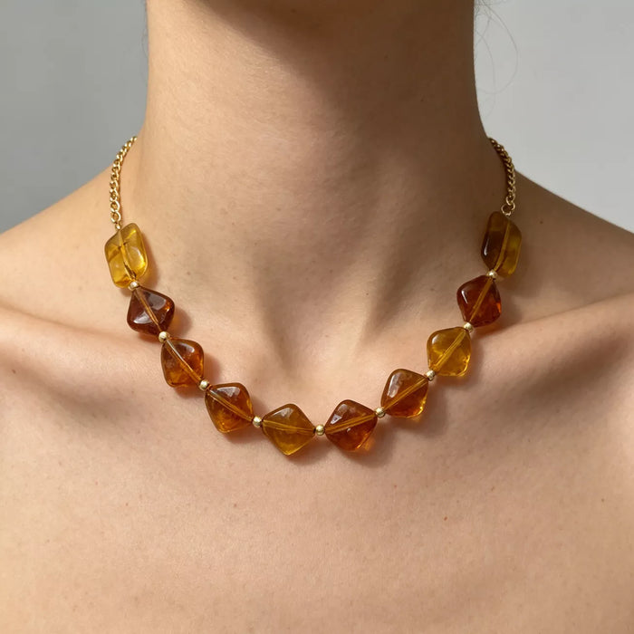 Geometric Acrylic Bead Necklace - Lilixa.store