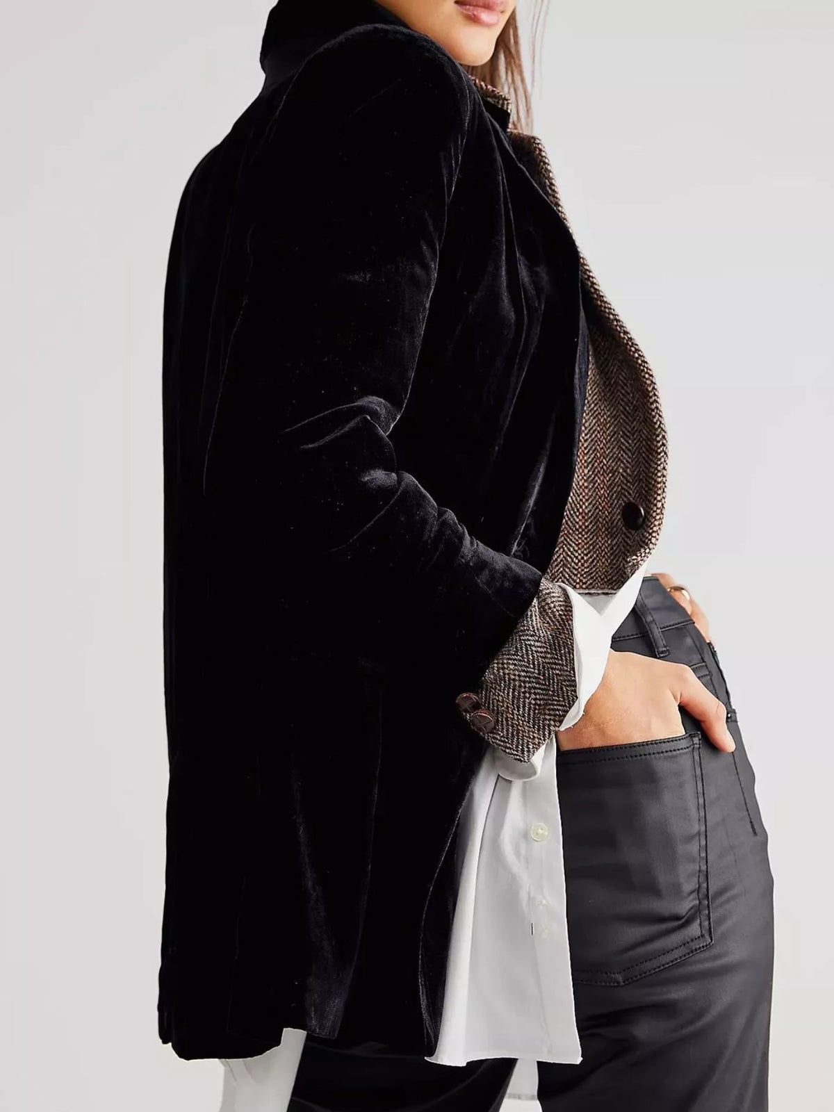 Lapel Collar Button Up Blazer - Lilixa.store