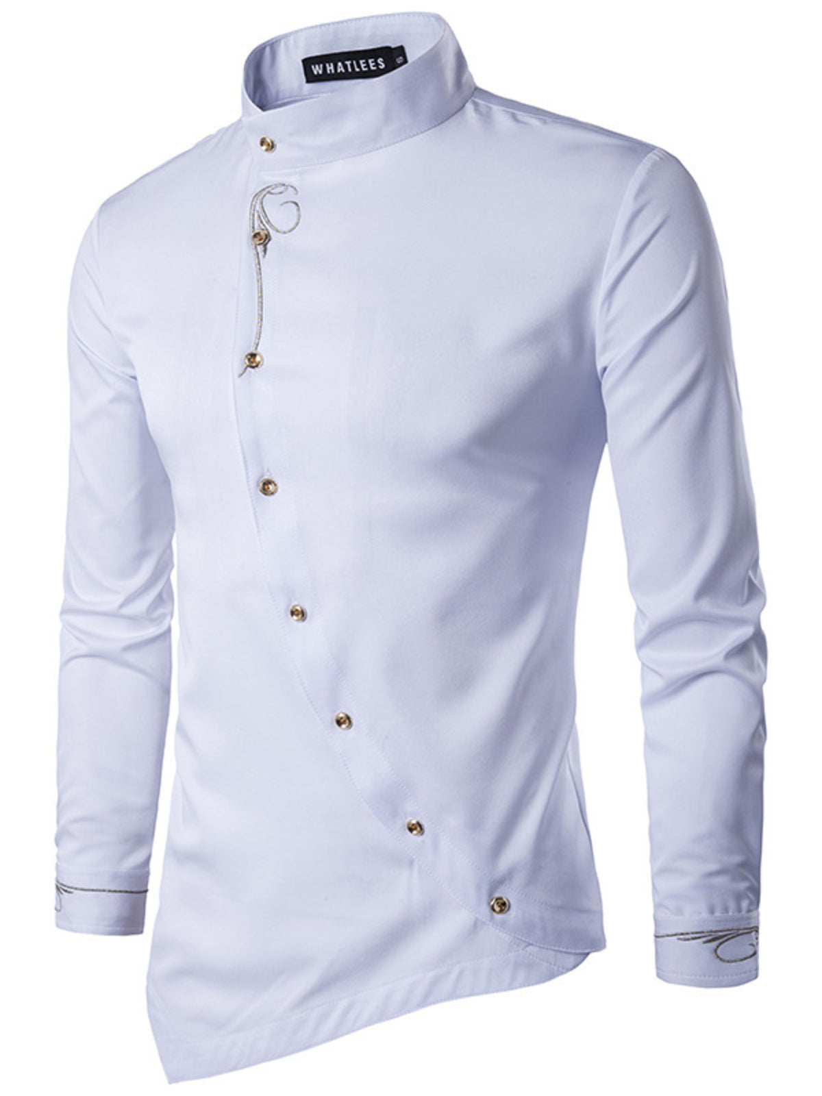 Men's Asymmetric Button-Down Slim Fit Shirt - Lilixa.store