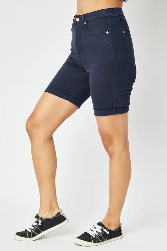 Judy Blue Full Size High Waist Tummy Control Bermuda Shorts - Lilixa.store