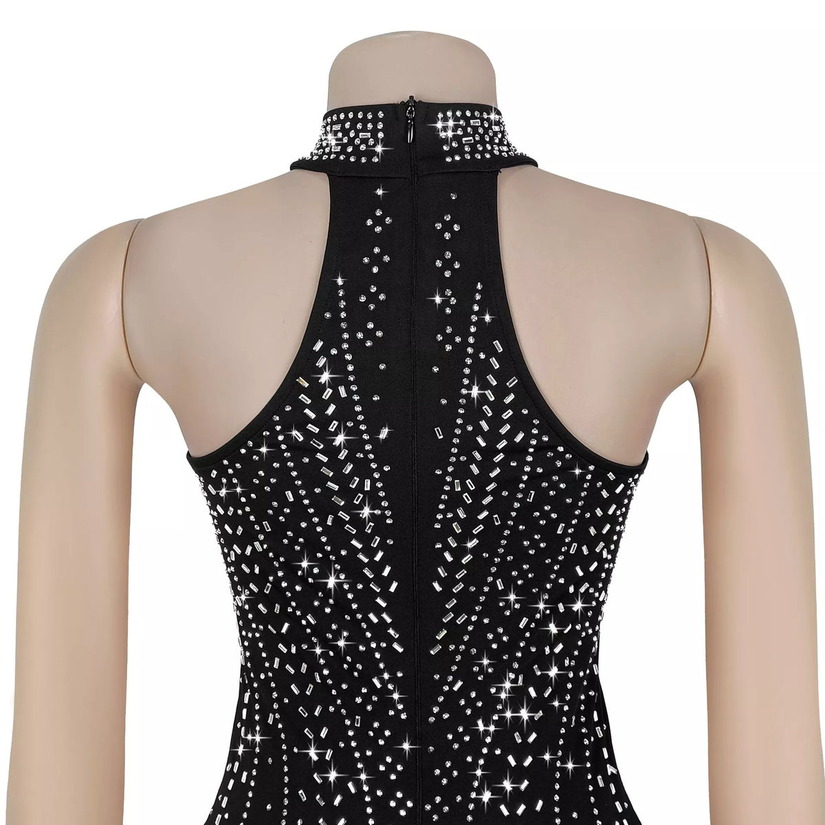 Sparkling Rhinestone Cutout Jumpsuit - Lilixa.store