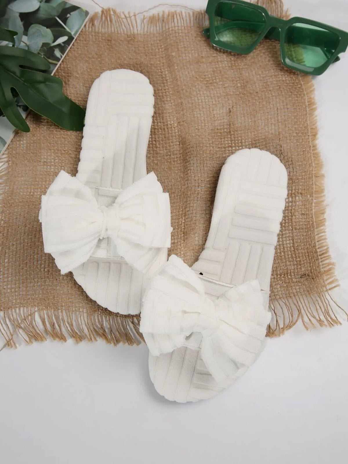 Bow Knot Open Toe Slippers - Lilixa.store