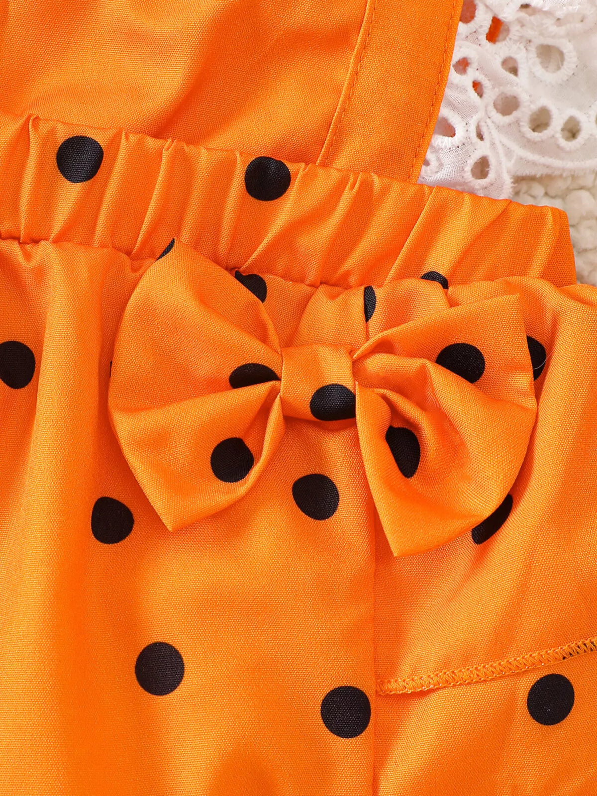 Children's Halloween Pumpkin Polka Dot Bodysuit and Headband Set - Lilixa.store