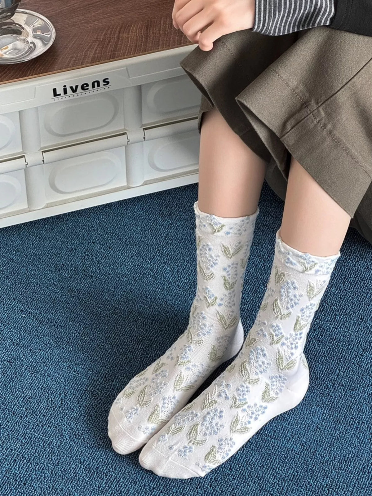 Vintage Textured Crew Socks - Lilixa.store