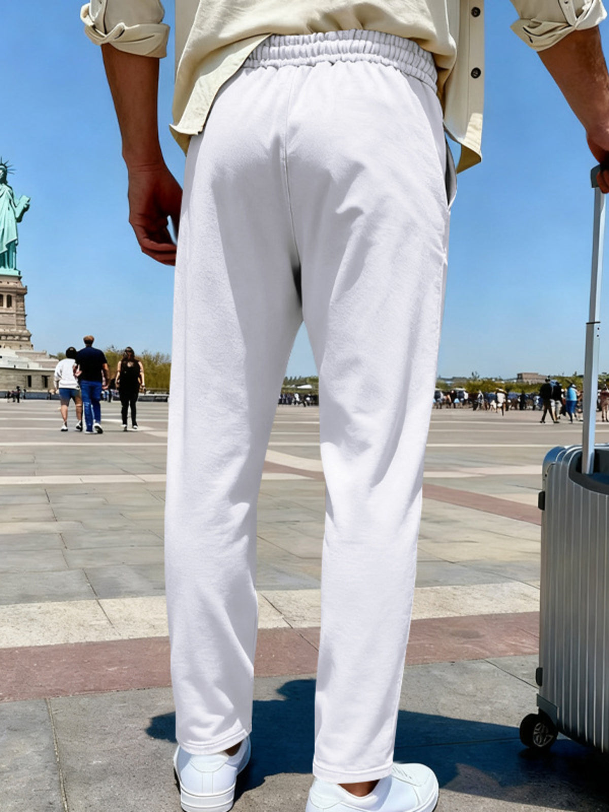 Men's Full Size Drawstring Wide Leg Pants Plus Size