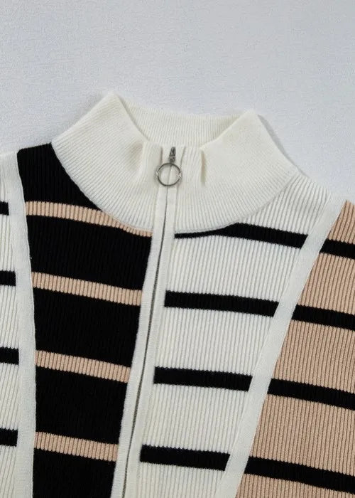 Striped Half Zip Sweater Vest, view 5