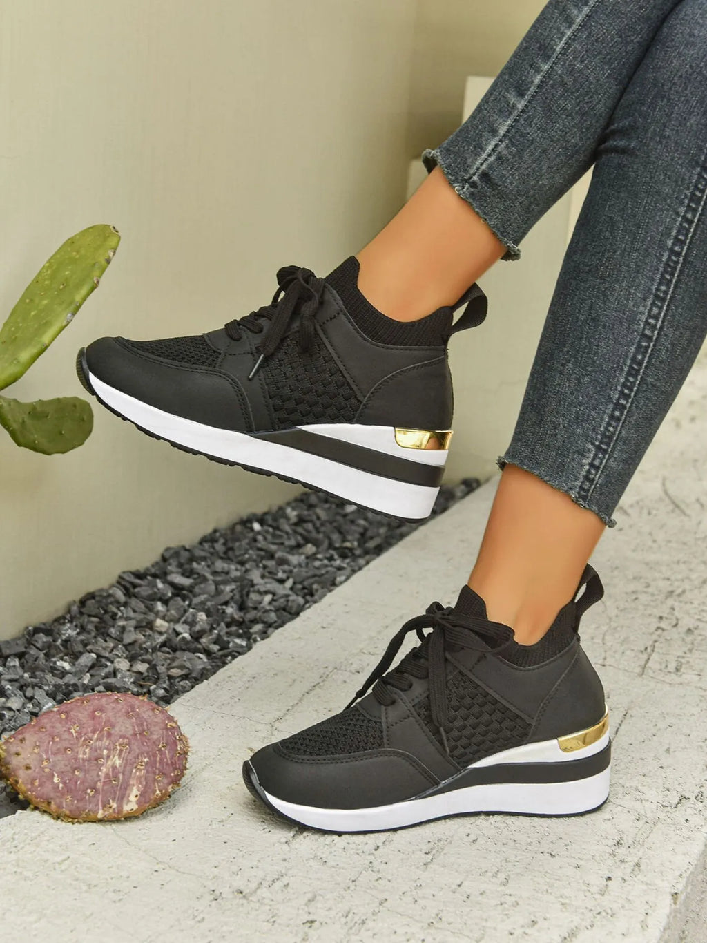 Lace Up Wedge Athletic - Lilixa.store