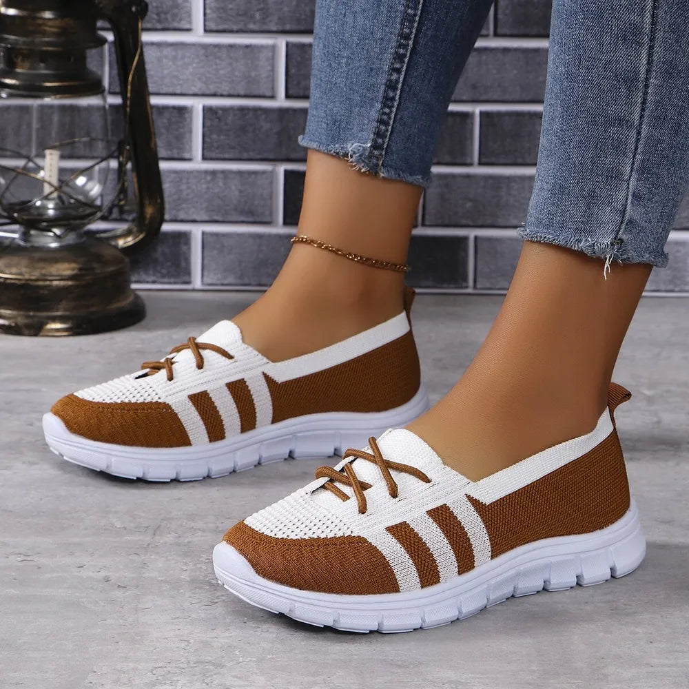 Mesh Contrast Flat Slip-Ons, view 4