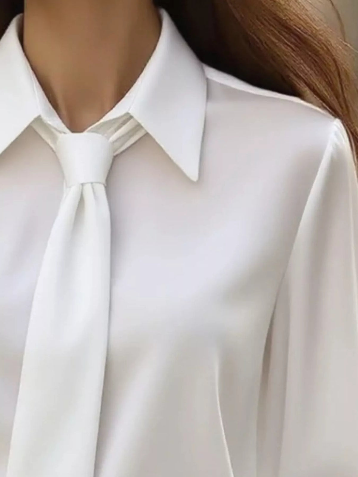 Tie-Neck Long Sleeve Blouse, view 4