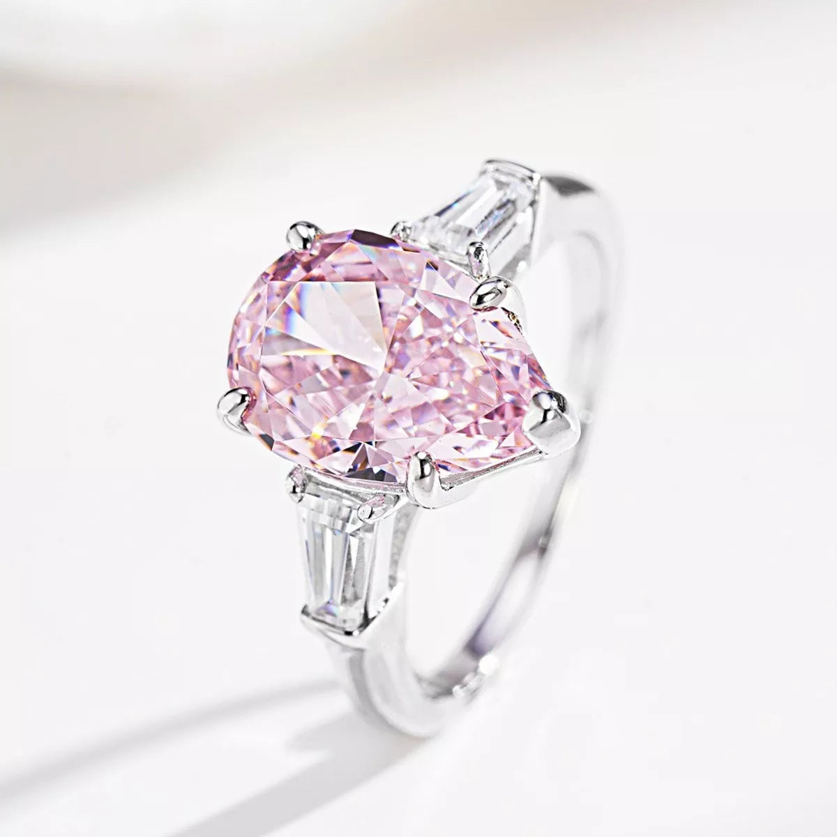 925 Sterling Silver Zircon Teardrop Ring - Lilixa.store