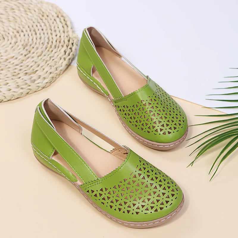 Cutout Round Toe Slip-Ons, view 4