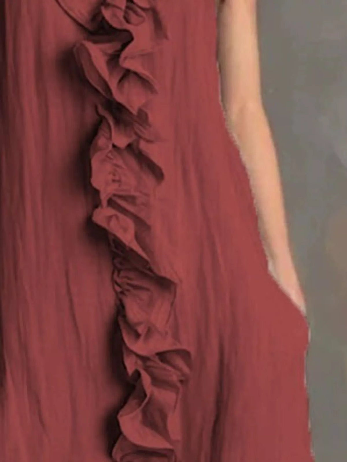Sleeveless Ruffle Trim V-Neck Midi Dress, view 3